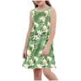 thumbnail image 7 of AUNVITO Girls Allover Print Round Neck Sleeveless Dress with Pockets Casual Summer Fashion, 7 of 7