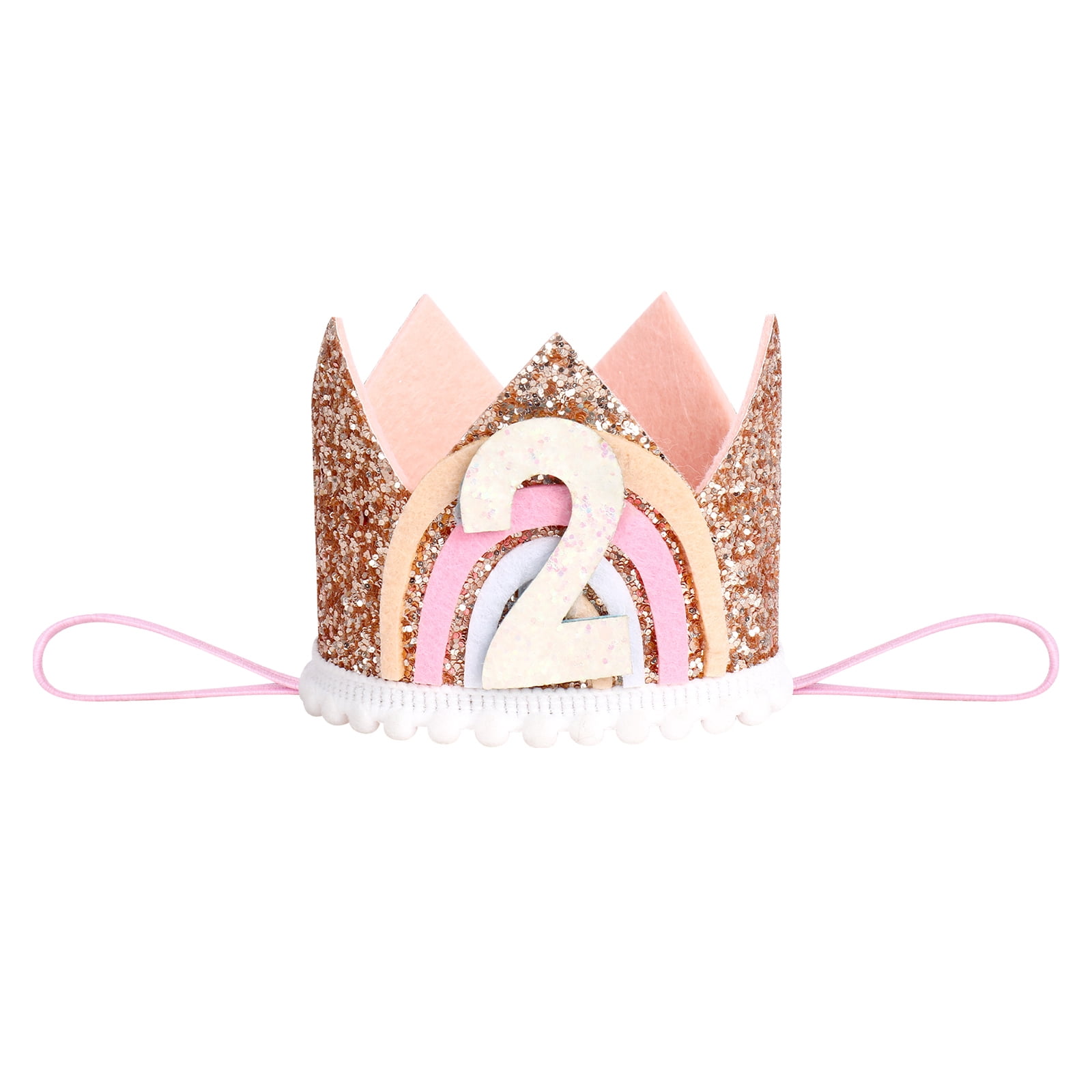 IBTOM CASTLE Toddler Baby Girls First Birthday Outfit Rainbow Boho Bohemian Romper+Tutu Skirt+Crown Cake Smash Clothes Set for Photo Shoot 2 Years Dusty Pink+Crown