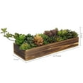 thumbnail image 6 of MyGift 15 inch Rustic Brown Wood Planter with Artificial Succulent, 6 of 7
