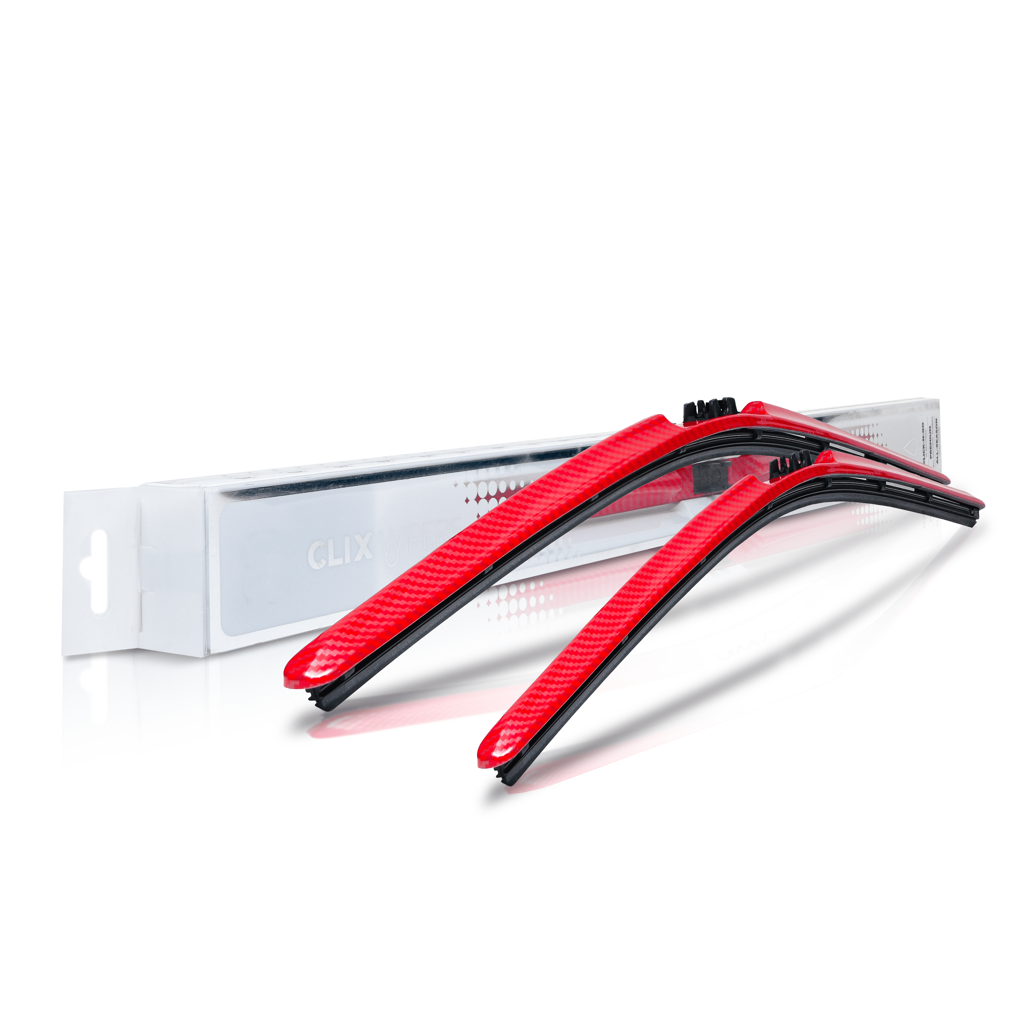 Clix Wipers Red Carbon Fiber Automotive Wiper Blades Universal Clip
