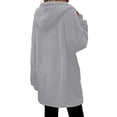 thumbnail image 4 of QIYAGBSA Sherpa Fleece Jackets for Women Hooded Full Zip Fuzzy Plush Long Sleeve Mid Length Coats with Patch Pockets Fall Winter Warm Outerwear, 4 of 9