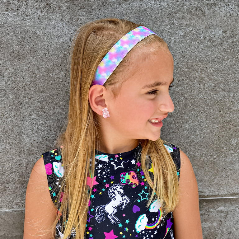 Frog Sac 6 Pcs Tie-Dye Color Headbands for Girls - Adjustable Hair