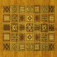 thumbnail image 1 of Ahgly Company Indoor Square Abstract Yellow Modern Area Rugs, 3' Square, 1 of 4