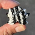 thumbnail image 2 of MATROOY Natural Black Zebra stone Lotus flower skull Quartz Crystal Skull Healing 1PC, 2 of 9