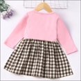 thumbnail image 2 of YEEDISON Children's Dress Autumn and Winter Girls' Dress Cotton Long Sleeve Ruffle Plaid Dress for 0-18M, 2 of 4