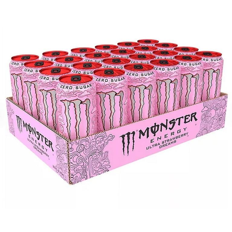 Monster Energy Ultra Strawberry Dreams Zero Sugar, 16 oz cans, 24