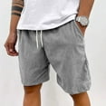 thumbnail image 2 of IYYVV Mens Corduroy Shorts Casual 7 Inch Elastic Waist Drawstring Summer Beach Loose Fit Shorts Big And Tall Short with Pockets Gray 2XL, 2 of 4