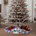 thumbnail image 5 of Daiia Starfish And Turtle Drawing Merry Christmas Tree Skirt , Xmas Large Lace-up Tree Skirt, Santa Snowflakes Rustic Home Decorations New Year Party Farmhouse Decor-48", 5 of 7