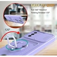 thumbnail image 3 of Compatible with Samsung Galaxy S23 Plus Case with Card Holder and Sliding Camera Cover Samsung S23 Plus Case for Women Men with Magnetic Ring Kickstand Phone Case (Purple), 3 of 14