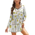 thumbnail image 1 of Pattern With Tennis Rackets With Tennis Balls. Color Pencil Sweetheart Knot Flared Dress Fashion Design Large Size Loose Dress, 1 of 5