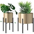thumbnail image 1 of Soporte para plantas, estante de metal para plantas de estilo simple, soporte para macetas para interiores y exteriores, ancho ajustable para macetas de 20 a 30 cm (maceta no incluida), 1 of 5