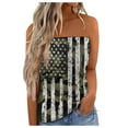 thumbnail image 4 of Hpapadks Women Tank Tops Stripe Print Strapless Casual Sleeveless Loose Holiday Bandeau Tanks Camisole Tops for Women Green L, 4 of 4