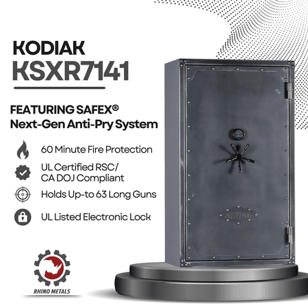 Kodiak Home Gun Safe for Rifles & Pistols | KSXR7141 by Rhino Metals with New SafeX Security System