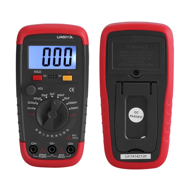 Capacitor Meter, UYIGAO Digital Battery Powered Capaci Meter 6013L LCD Display R Capacitance Esr Capacitan Capacitor