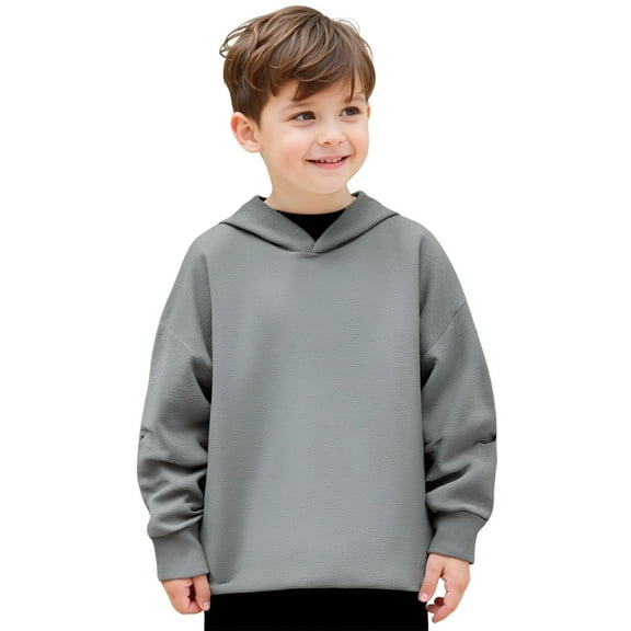 Toddler Hoodies Boys Girls Long Sleeve Pullover Hoodies Top Grey Hoodies kids Winter Clothes Boy Clothes 3T