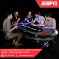 ESPN 10 Player Premium Foldable Poker Table, InLaid LED Lights, Gray