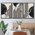 thumbnail image 3 of PixonSign Framed Canvas Print Wall Art Set Geometric Mid-Century Banana Forest Leaf Abstract Shapes Illustrations Modern Art Boho Decorative for Living Room, Bedroom, Office - 16"x24"x3 BLACK, 3 of 5