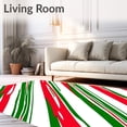 thumbnail image 2 of ODIKA 6'x9' Machine Washable Non-Slip Area Rug, Cane Stripe Whimsical Holiday Toilet Cover High Traffic Rug with Pad, Red, 627871, 2 of 8