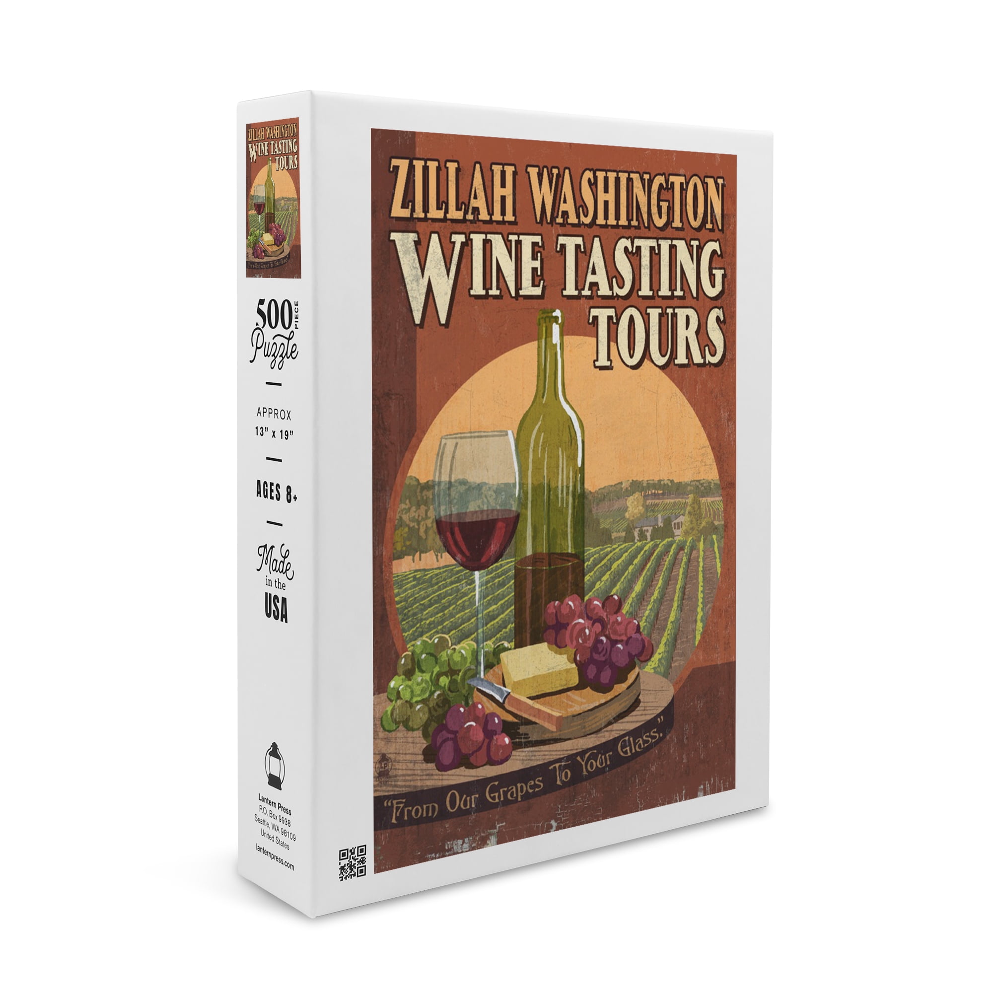 Zillah, Washington, Wine Tasting Vintage Sign (19x27 inches, Premium