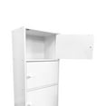 thumbnail image 2 of Three Door Storage Cabinet In Radiant White - For Entryway, Living Room, Garage, Hallway, Bathroom Wooden Knob Handle, Smooth Hinges, Stable Metal Magnetic Stopper, Build Unit Shining Color, 2 of 3