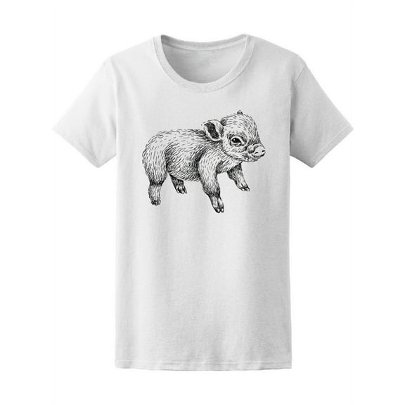 Cute Baby Pig Sketch Tee Women's -Image by Shutterstock