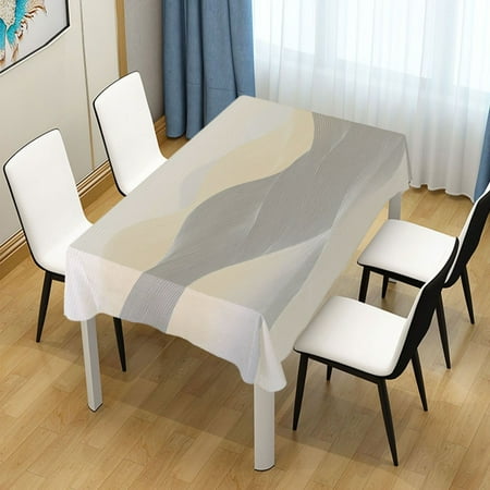 

60x60 Inch Tablecloth Polyester Square Tablecloth for Home Kitchen Dinner Decor Light Gray Mountains