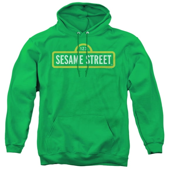 Sesame Street Logo Adult Pullover Hoodie Sweatshirt Kelly Green