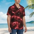 thumbnail image 3 of Daiia Red Line Pattern Hawaiian Shirt for Men Gentle Cotton Regular Short Sleeve Casual,Small, 3 of 7
