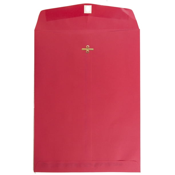 JAM 9 x 12 Clasp Envelopes, Red, 10/Pack