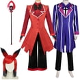 thumbnail image 2 of Peluca de fantasía de Alastor para Halloween, disfraz de hotel de dibujos animados de Anime, guantes, ropa de fantasía para juego de rol para hombres adultos, 2 of 5