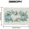 thumbnail image 5 of Fall Placemats, 12x18 Inch Set of 4 Buffalo Plaid Check Pumpkins Table Decorative for Kitchen Dining, Indoor & Outdoor Dinner Party (Blue Pumpkin) GP086-18, 5 of 5
