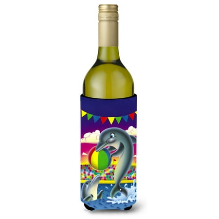 

Carolines Treasures APH0417LITERK Dolphins performing for the crowds Wine Bottle beverage Insulator Hugger Wine
