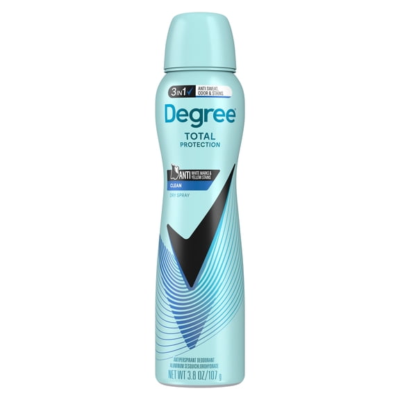 Degree UltraClear Black White Antiperspirant Deodorant Dry Spray Anti-White Marks and Yellow Stains Pure Clean Antiperspirant for Women, 3.8 oz