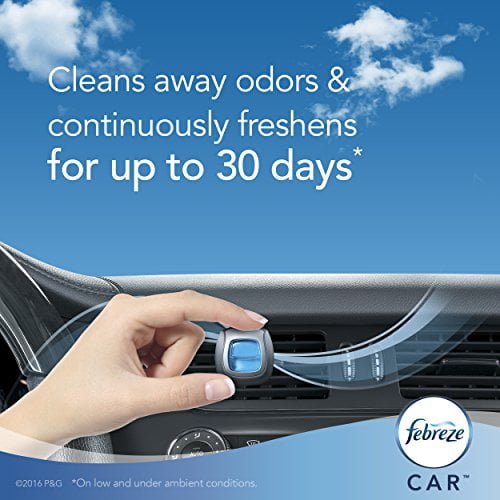 Febreze Car Odor Eliminating Air Freshener, Linen and Sky, 3 Count