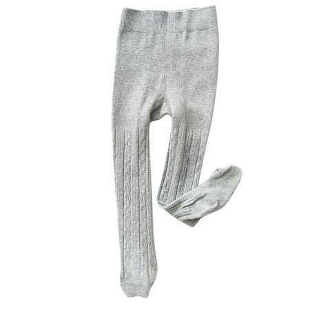 Upioiwer Kids Baby Girls Tights Leggings for Kids Cable Knit Warm 5T Girls Clothes Leggings Seamless Stretchy Stockings Clothes for Girls Pantyhose infants Winter Socks Grey Large