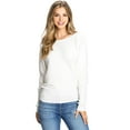 thumbnail image 2 of Love Tree Women's Off Shoulder Slouchy Ribbed Knit Top (Ivory, L), 2 of 4