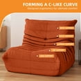 thumbnail image 4 of Craftian Bean Bag Chair with High Back, Giant Lazy Floor Sofa for Adult, Single Comfy Togo Sofa with Memory Foam, Brown, 4 of 10