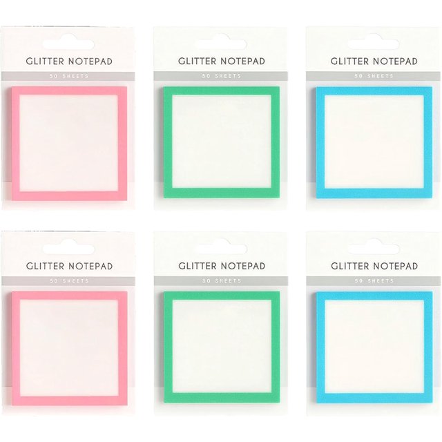 Notes Post-it Pailletées, Notes Post-it Transparentes Pastel, Blocs-Notes Mémo Autocollants Mignons, Blocs-Notes Transparents Pailletés Papeterie, Notes Transparentes, Petite Liste de Tâches, Fournitures de Bureau
