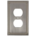 thumbnail image 2 of Rok Hardware Wall Plate Traditional Decorative Double Receptacle Outlet, Brushed Nickel, 2 of 2