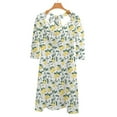 thumbnail image 6 of Lemon white lemon flower Womens Summer Dress Tie Back A Line Flare Dress, 6 of 9
