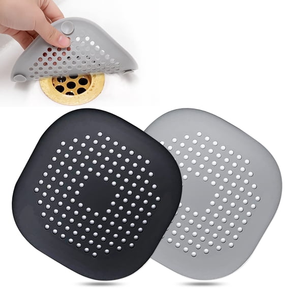 Recolector de cabello para desagüe Bovinde de silicona cuadrado, 2 unidades