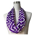 thumbnail image 6 of Pop Fashion Women's Scarf with Hidden Zipper Pocket & Pattern Print Square Geometric (Purple), 6 of 6