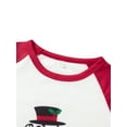 thumbnail image 5 of Elippeo Christmas Family Pajamas Matching Set Snowman Print Raglan Sleeve Tops and Elastic Plaid Pants Loungewear Soft Sleepwear, 5 of 10