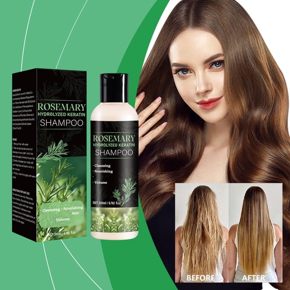 Rosemary Hydrolyzed Keratin Shampoo,Deeply Cleanses and Nourishes the Scalp while Promoting Hair Thickness,Dry,Damaged Hair,Volumizing,Nourishes and Regenerates Hair for Women and Men