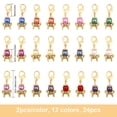 thumbnail image 2 of 1box 24pcs 12 colors Acrylic Imitation Pearl Pendant Decorations Bowknot Lobster Clasp Charms Clip-on Charms for Keychain Purse Backpack Ornament Stitch Marker Mixed color 35.5~36mm 2pcs/color, 2 of 5