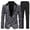 Silver, variant on Men's Sequined Floral Dinner Party Prom Wedding Stylish Tuxedo Suits One Button Dinner Jacket Pants Set