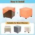 thumbnail image 4 of 2Pack Jacquard Square Ottoman Cover Fit Length 13"-18", S-Large, Orange, 4 of 6