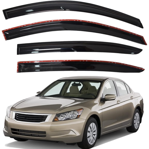 PET-U Window Vent Visor Rain Guard Shade Replacement for Honda Accord 4Door Sedan 2008 2009 2010 2011 2012