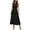 Black, variant on Women's Midi Summer Dresses Casual V Neck Swiss Dot Ruffle Sleeveless A Line Beach Sun Dress