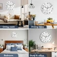 thumbnail image 2 of Silent Wall Clocks Battery Operated, White Grey Marble Round Decorative Wall Clock for Living Room Bedroom Kitchen Bathroom Classroom Decor, 12 Inch Modern Abstract Art, 2 of 8